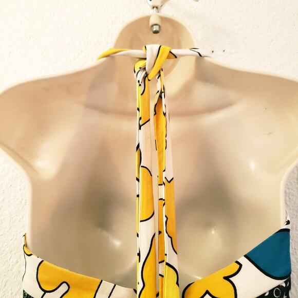 ISSA London Silk Jersey Multi-color Halter Dress  US Size 6 Bombshell Tie-Neck - Picture 7 of 13